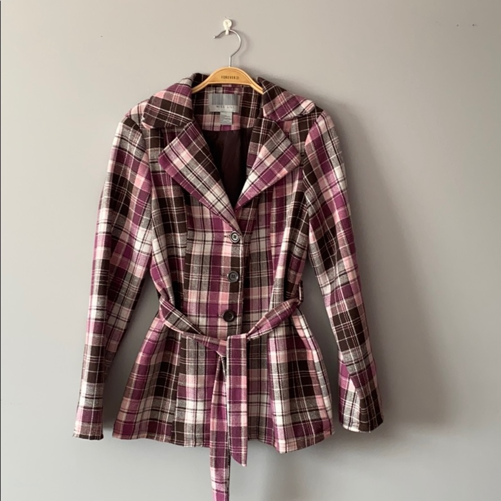 Plaid Women's Jacket with Belt